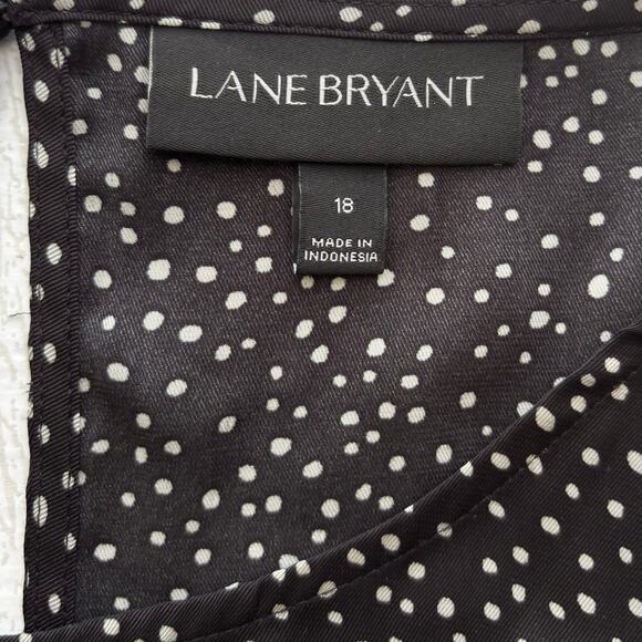 Lane Bryant Black and White Cold Shoulder Dot Top Size 18 - Picture 5 of 11